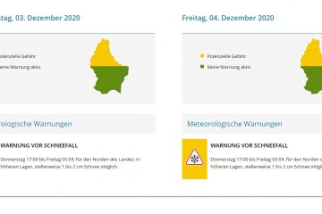 Meteolux / Im Norden Luxemburgs können am Donnerstag und Freitag bis zu zwei Zentimeter Schnee fallen