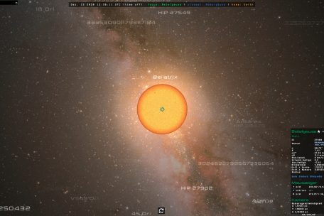 Blick von Beteigeuze in Richtung Sonnensystem, dargestellt mit GAIA-Daten