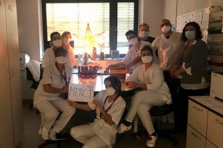 Offensichtlich dankbare Helfer