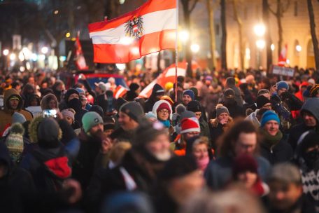 Am Samstag protestierten in Wien etwa 10.000 Menschen gegen die Pläne zur Eindämmung der Pandemie – Abstandsregeln und Maskenpflicht wurden weitgehend ignoriert