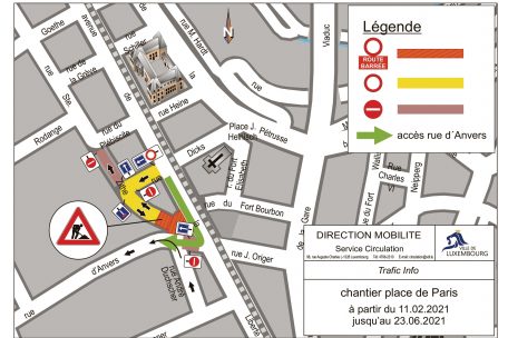 Der Weg in die Antwerpener Straße während der jetzt beginnenden Arbeiten