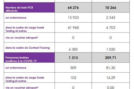 Anzahl der PCR-Tests und positiven Fälle