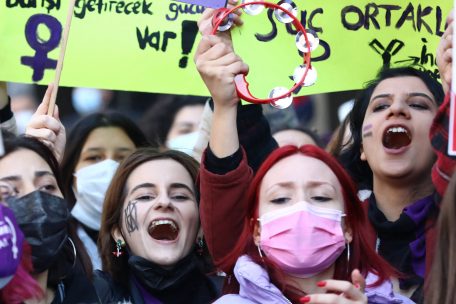 Gesänge bei der Kundgebung in Ankara