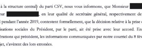 Der Schatzmeister und der Generalsekretär bestreiten, mit der Entscheidung einverstanden gewesen zu sein