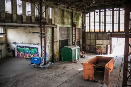 In dem zukünftigen neuen Zuhause des „DKollektiv“ stehen zurzeit größere Infrastrukturarbeiten an