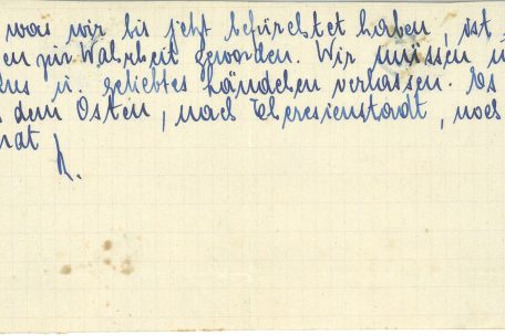 Letzter Brief von Renée und Eugénie Cerf aus Fünfbrunnen, März 1943