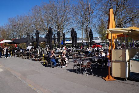 Gut besuchte Terrassen auf der place Dr Fernand Kons in der Moselperle Remich