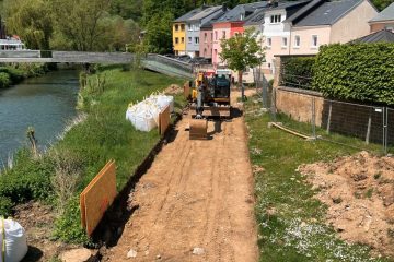 Baustellen / Hochwasserschutz für Radweg in Hesperingen