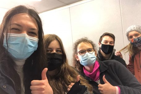 Freuen sich über einen gelungenen Wettbewerb: Ségolène, Anna Z., Anna G., Lou und Achille vom „Lënster Explorer Team“