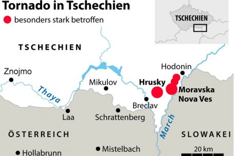 Die Karte zeigt, welche Orte von dem Unwetter besonders stark heimgesucht wurden