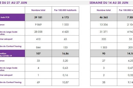 Anzahl der PCR-Tests und positiven Fälle 