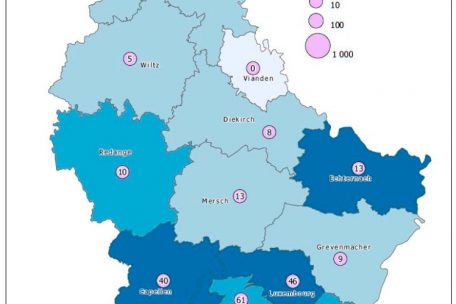 Neuinfektionen nach Gemeinden aufgeteilt
