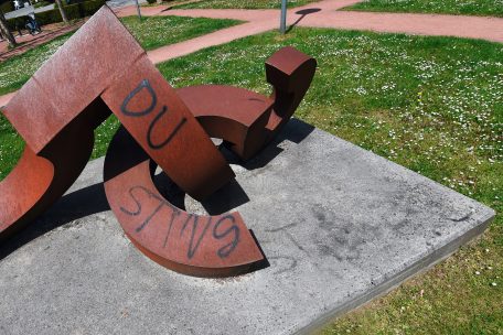 Foto vom 14. Mai 2019: Zwei Jahre nach den Schmierereien