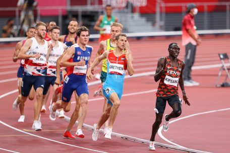 Grethen kam an Position zwei hinter Abel Kipsang aus der letzten Kurve