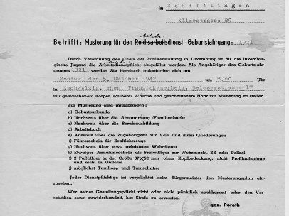 Der Einberufungsbefehl / Die militärische Zwangsrekrutierung luxemburgischer Männer