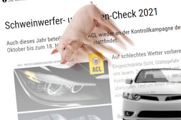 Besonderer Service? / Kleiner Druckfehler macht tierisch Spaß: ACL bietet Kontrolle der „Schweinwerfer“ an