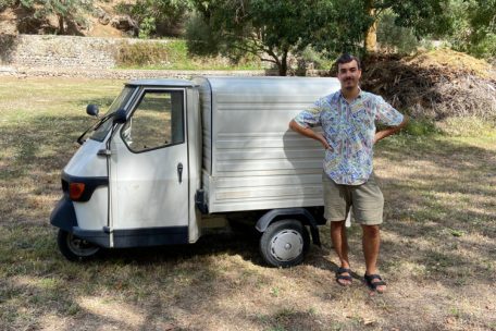 Das Fahrzeug auf drei Rädern wird Ken Braz zu einer mobilen Kaffeebar umbauen