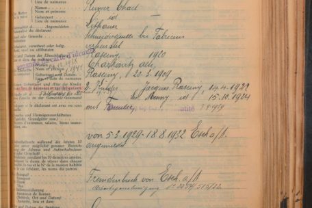 Anmeldung der Familie Abelis in der Gemeinde Luxemburg am 19. August 1932