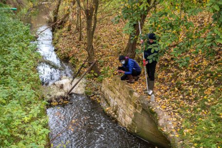 Proben werden entnommen, um Erkenntnisse über die Auswirkungen der Biomasse auf die Umwelt zu erlangen