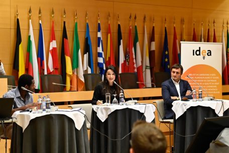 Michel-Edouard Ruben, Semiray Ahmedova und Nicolas Buck diskutierten verschiedene Aspekte der Luxemburger Politik und Gesellschaft