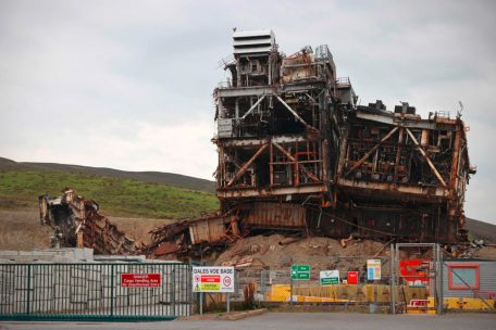 Recyclingstätte für eine Ölplattform im Norden Schottlands