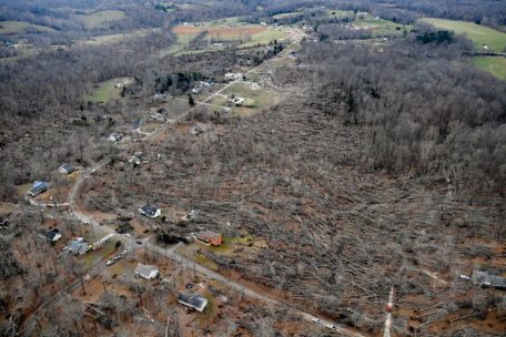 Blick auf die zerstörte Region um Dickson County im Bundesstaat Tennessee.