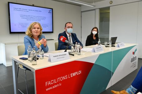 Isabelle Schlesser (ADEM), Georges Engel (LSAP) und Inès Baer (ADEM)