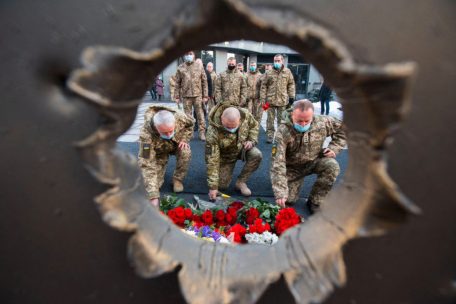 Gedenken an gefallene Soldaten in Kiew