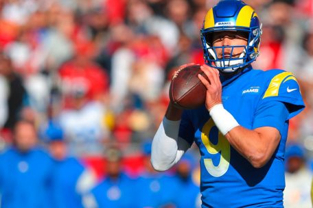 Rams-Querterback Matthew Stafford bringt mit seinen 34 Jahren einiges an Erfahrung mit auf das Feld