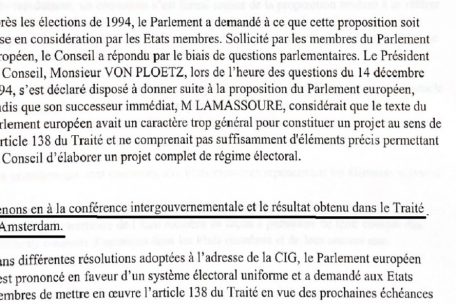 Dans cet extrait d’un emprunt de dix pages à l’eurodéputé grec, Georgios Anastassopoulos, seule la phrase soulignée n’est pas plagiée