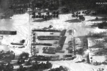 Dieses Satellitenbild zeigt atomar bestückbare Iskander-Raketen in Belarus