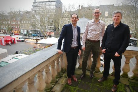 V.l.: Dan Biancalana (Bürgermeister), Alain Clément (FCAD-Präsident), Claude Leners (Citymanager)