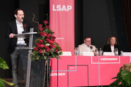 Co-Vorsitzender Dan Biancalan hielt am Samstag eine 30-minütige Rede