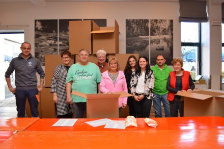 Kurze Pause am Freitagnachmittag in der Sammelstelle in Colmar-Berg