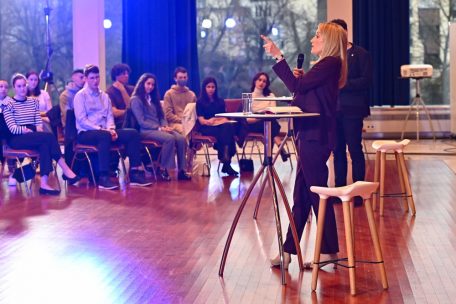 Die Präsidentin des Europäischen Parlaments im Festsaal des „Athénée de Luxembourg“ 