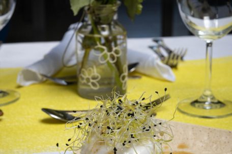 Die Komposition aus grünem Spargel, einem etwas säuerlichen Apfel und der feinen Süße des Balsamicos harmoniert perfekt mit dem samtigen Burrata