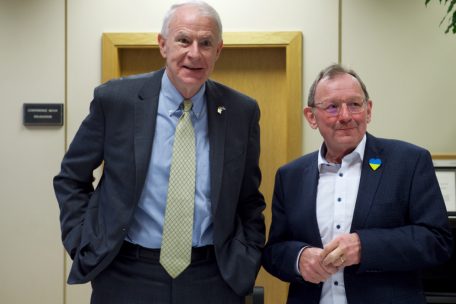 US-Botschafter Thomas Barrett und Chamber-Präsident Fernand Etgen haben bei der Gelegenheit auch über den Krieg in der Ukraine gesprochen