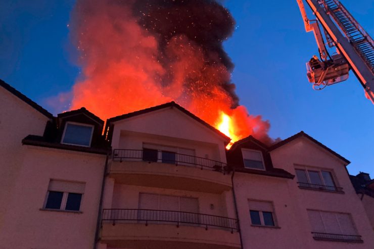 CGDIS / Bei einem Feuer sind in Grevenmacher zwei Menschen verletzt worden