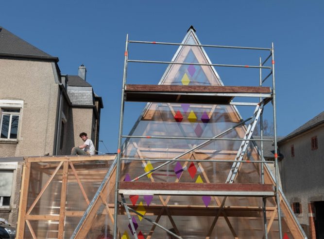 Differdingen / Pavillon auf dem „Lommelshaff“ nimmt Formen an