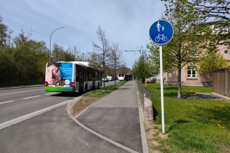 Nicht Fisch, nicht Fleisch: Am Boulevard Charles de Gaulle sollen sich Fußgänger und Radfahrer den Platz teilen, was für Konflikte sorgen kann