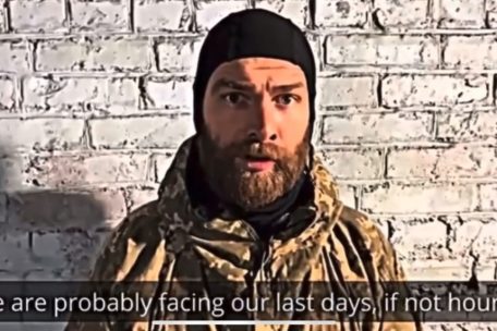 Screenshot aus dem Videoappell des ukrainischen Marineinfanterie-Kommandanten Serhii Wolynskyj