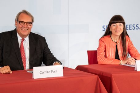 Verwaltungsratspräsident Camille Fohl und Geschäftsführerin Françoise Thoma