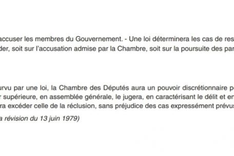 Die Artikel der Luxemburger Verfassung, die die Anklage eines Regierungsmitglieds der Chamber zuschreiben