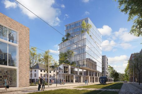 Blick auf die geplante neue Firmenzentrale in Hollerich 