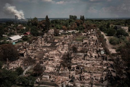 Die Überreste der Kleinstadt Prywillja im Donbass nach der russischen „Befreiung“