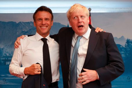 Sonst selten einer Meinung: Emmanuel Macron und Boris Johnson vor ihrem bilateralen Gespräch