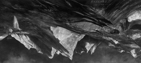 Inferno, 2019, craie sur tableau noir, Emanuel Hoffmann Foundation