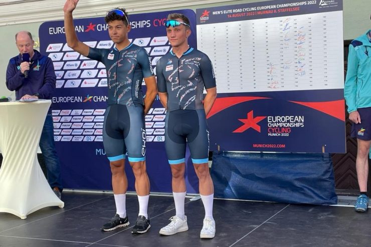 European Championships / Überraschter Rad-Youngster: Cédric Pries fährt als 22. zeitgleich mit seinen Idolen ins Ziel