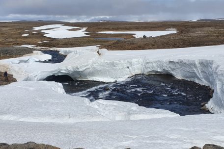Auf den Hochebenen finden sich auch im Juni noch Überreste der dicken Schneeschicht, die das Land monatelang bedeckt
