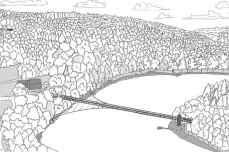 Die Hängebrücke über den Stausee basiert auf einer Idee von Gemeinderat Aly Zeimen (Stauseegemeinde)